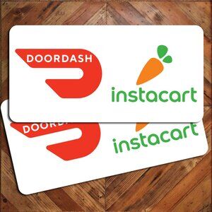 Pair of Doordash Instacart Combo Logo Car Magnets 12x24 Vehicle Magnetic Signage